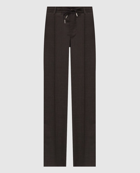 Bertolo Cashmere Brown wool trousers New Elton 3332751