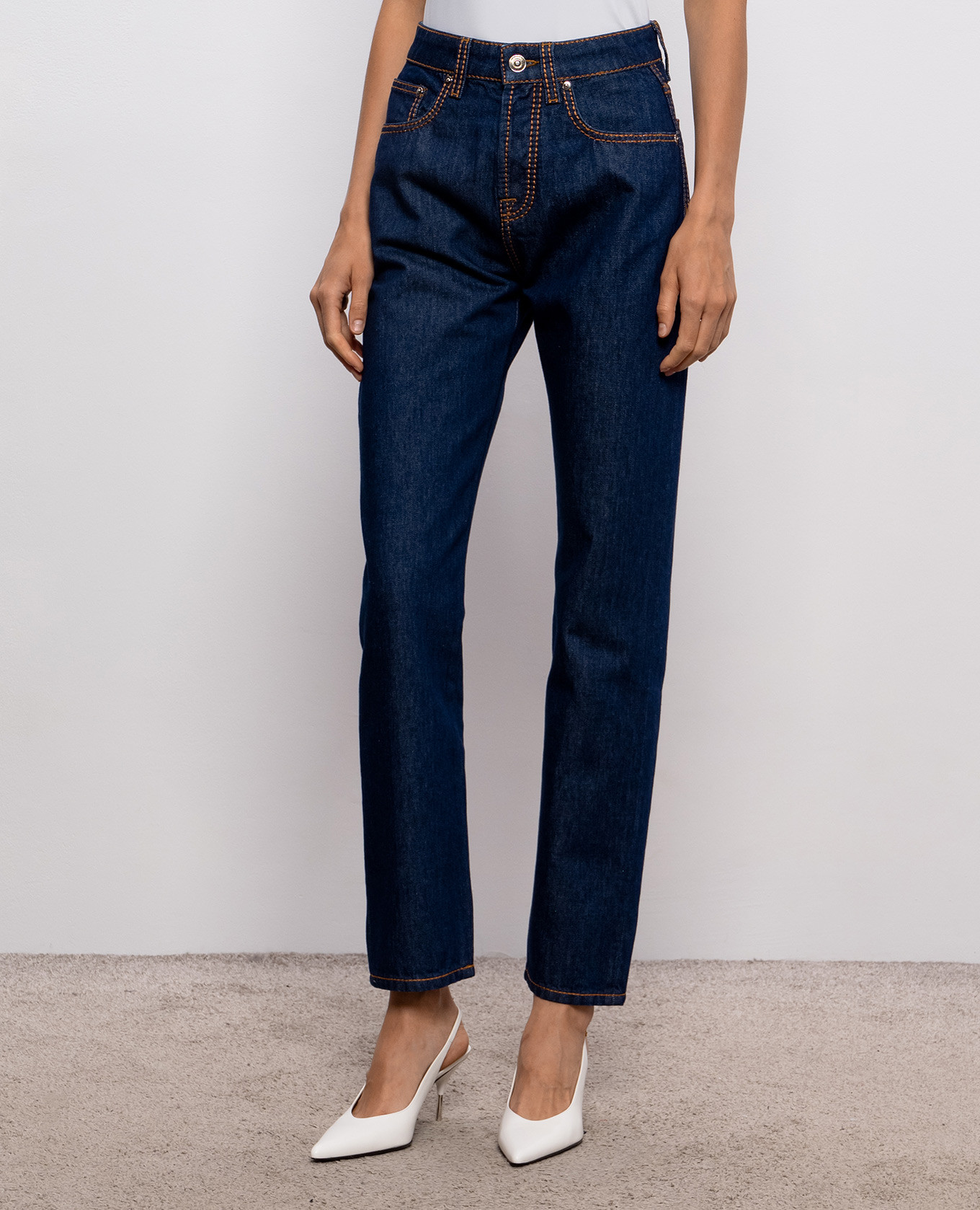 Blue jeans with logo patch Versace 3