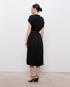 Peserico Black dress with monil chain E0231101940
