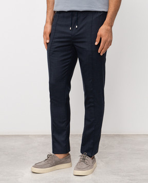 Doriani Cashmere Blue wool and silk pants P196NKF18T196