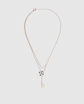 Off-White Silver chain with beads and Arrow emblem OWOB140S26MET001