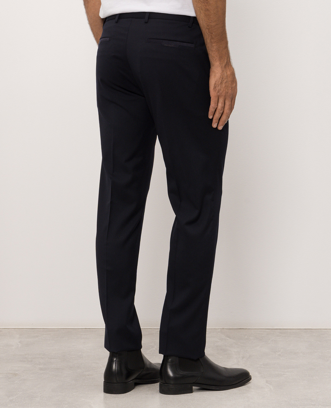 Navy blue wool pants Stefano Ricci 4