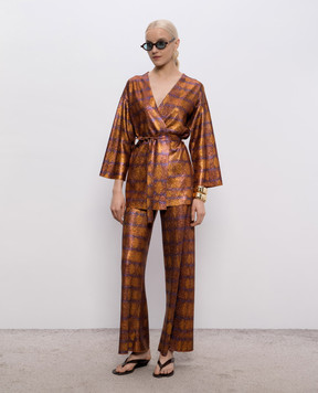 Momoni Brown ANSELMO pants with lurex MOKN00266MO