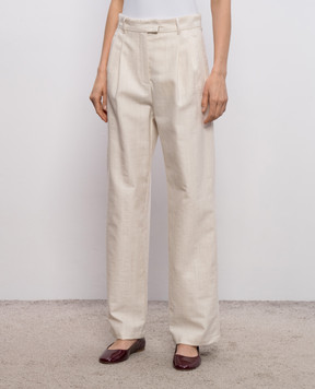 Max & Co ADORNO beige wool trousers MCOADORNO