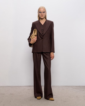 Marco Pescarolo Femmena brown wool and cashmere pants FEMMENAD5429
