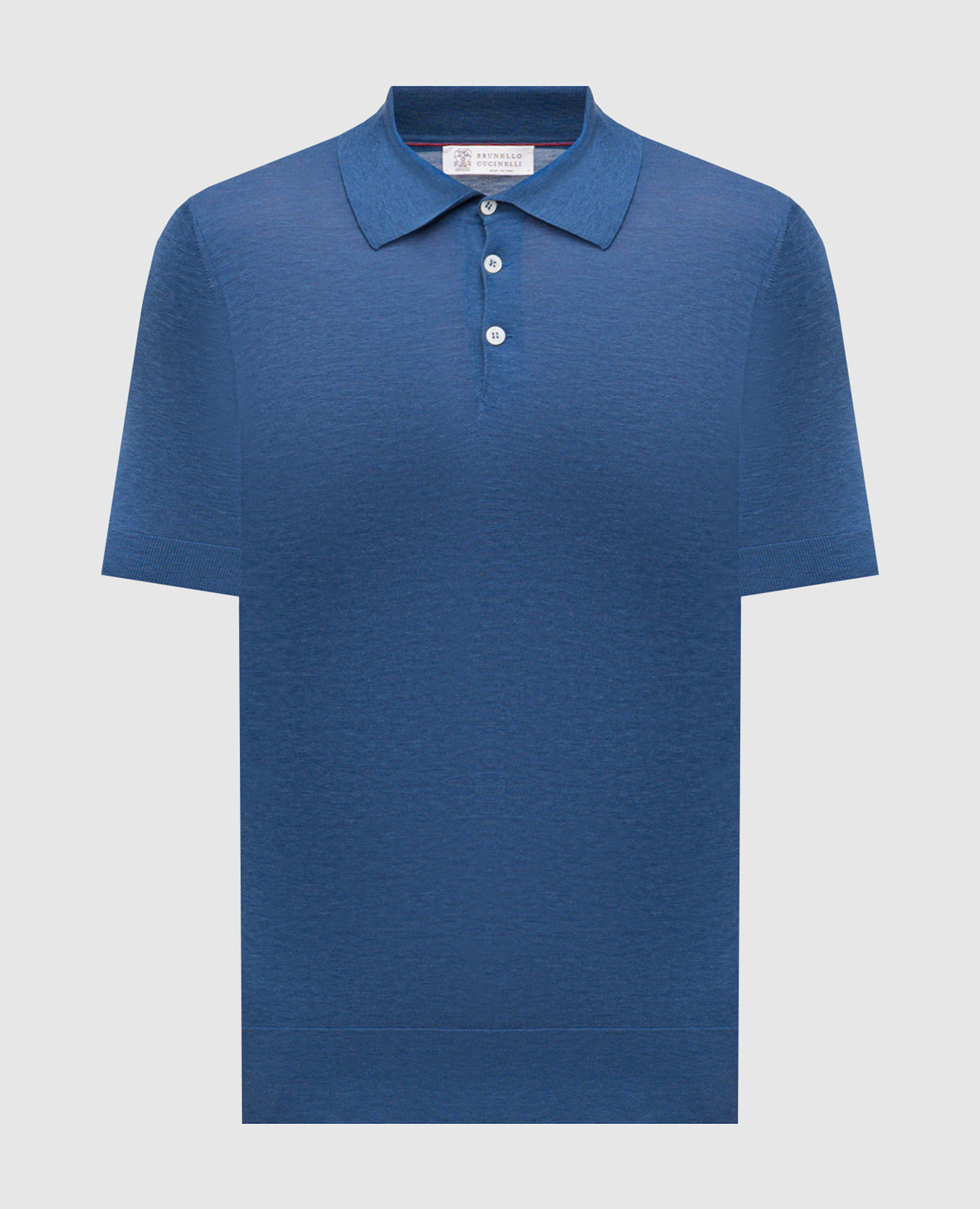 Blue polo with silk