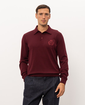 Dolce&Gabbana Burgundy wool polo shirt GXZ25ZJDVMS