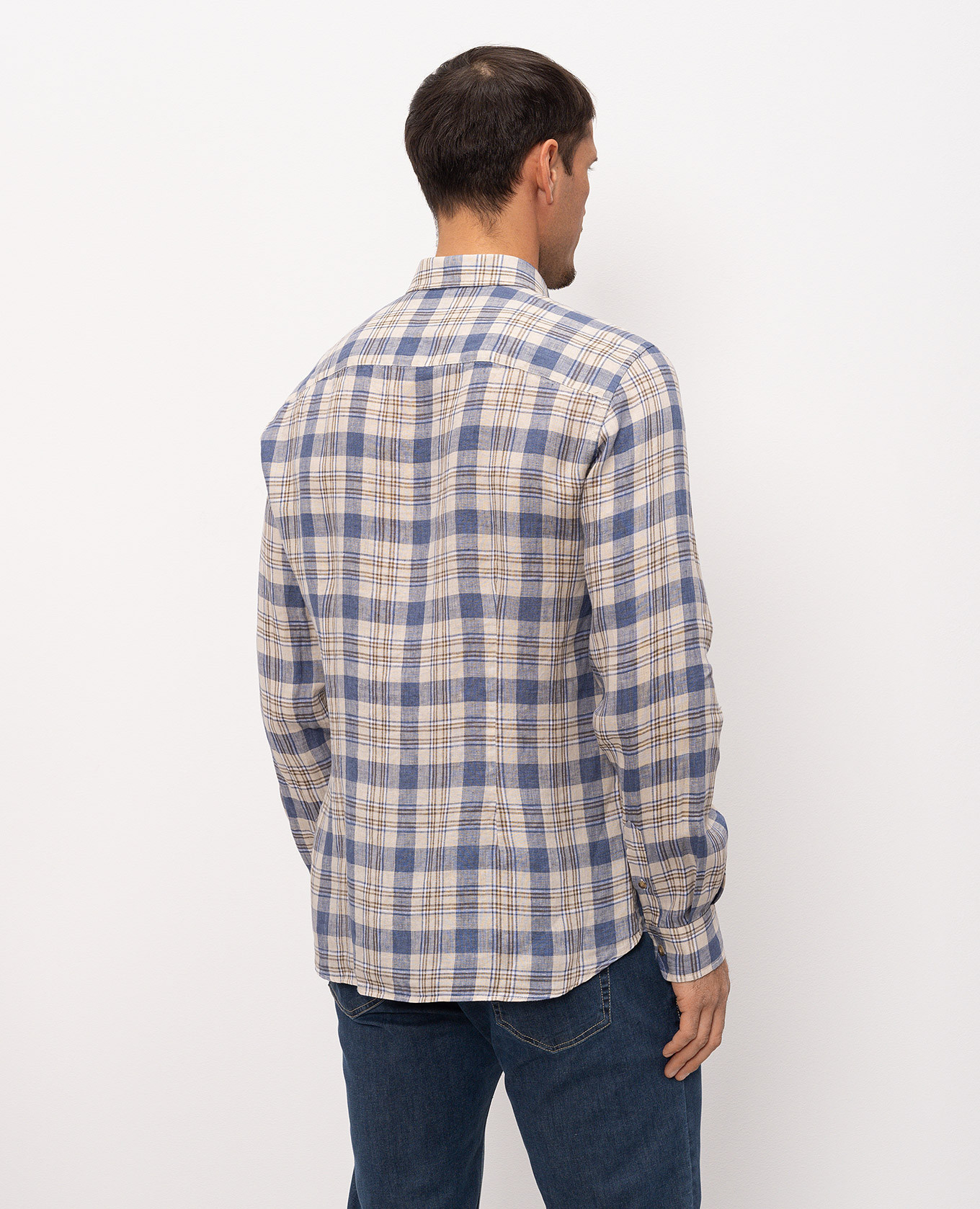 Checked linen shirt Florentino 4