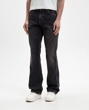 Off-White Black jeans with a worn effect 44XYA195S26D003