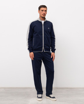 Stefano Ricci Blue tracksuit with embroidery K919077R31T26211P3D