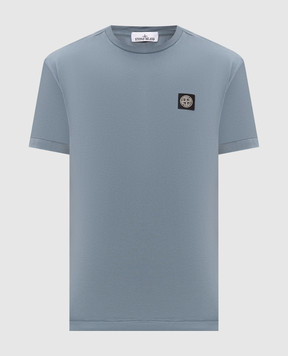 Stone Island Blue T-shirt with logo patch L2S152100027S0013