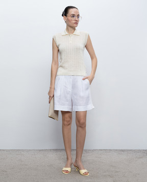 Peserico Beige top with linen M99150F1209386