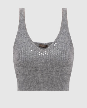 Peserico Gray alpaca wool top E98115F05R09087