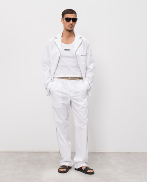Dolce&Gabbana White checkered pajama-style shirt G5OI9TFU5YX