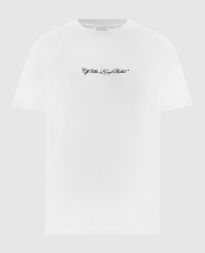 Off-White Green Script Arrow Embroidered T-Shirt 44MAA027S26J002