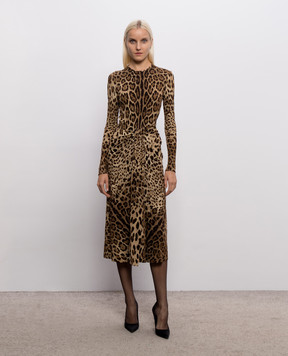 Dolce&Gabbana Brown printed midi dress F615DTFS8DM