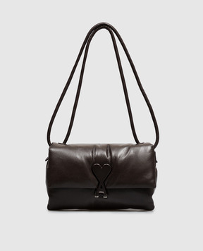 Ami Paris Brown leather bag Voulez-Vous ULL163AL0052