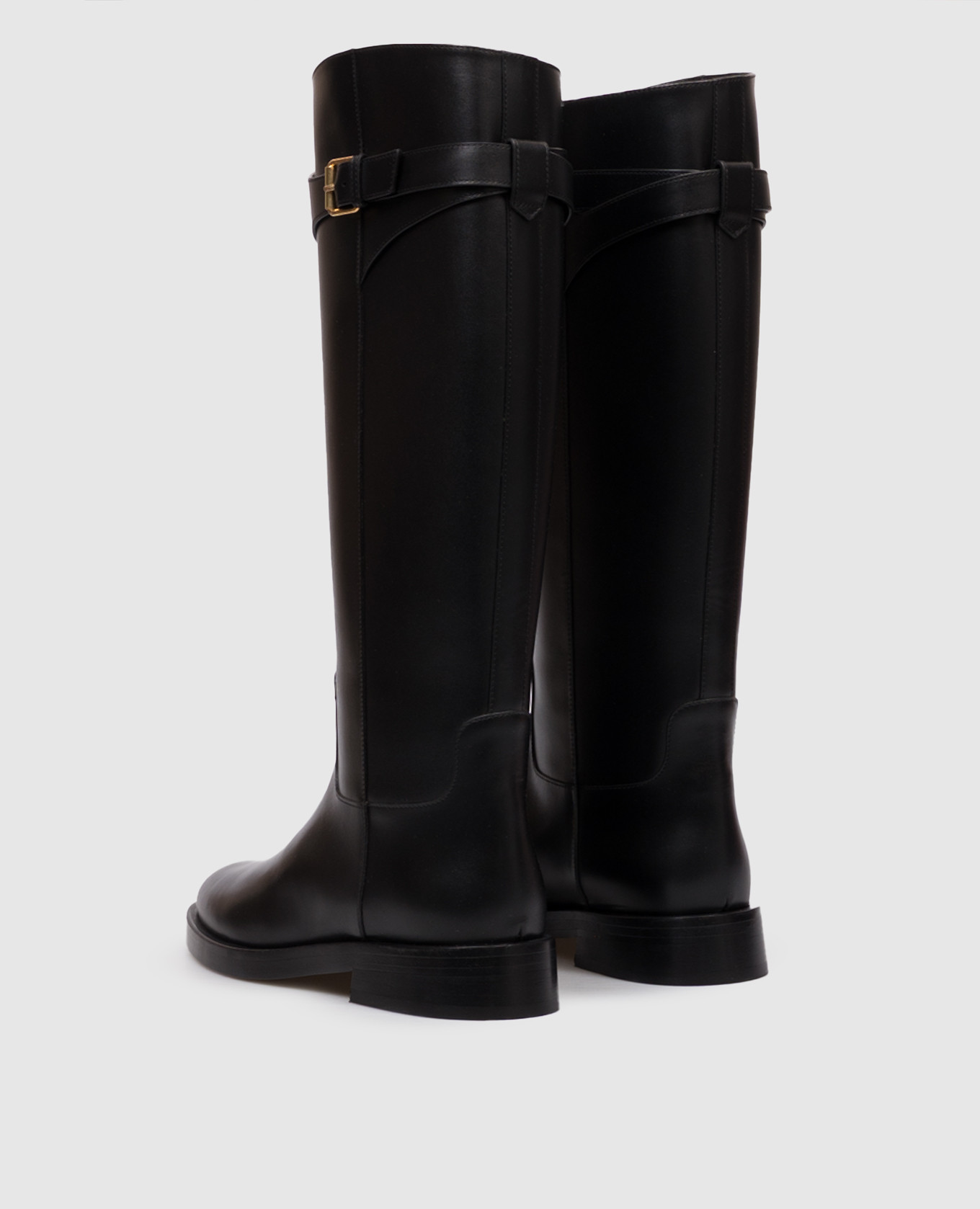 

Black leather boots with logo Valentino