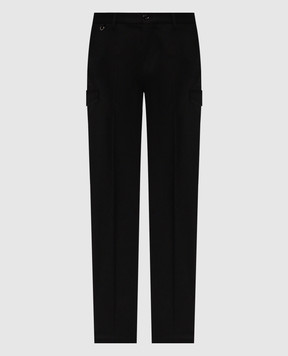 Stefano Ricci Black wool and cashmere cargo pants M1T6300060WCEA1V