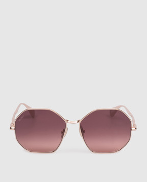 Max Mara QUINOA gold sunglasses with logo engraving MXOQUINOA