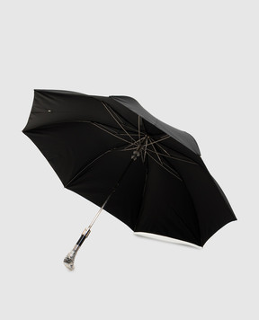 Pasotti Silver Eagle Black Folding Umbrella OMITUO64SRASOSERGE14