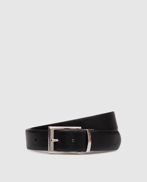 Canali Black leather reversible belt KA0003350C