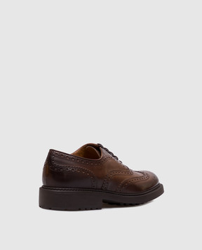 Doucal's Brown leather brogues with gradient effect DU3500HENRUF188