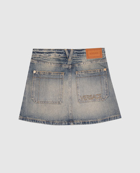 Versace Children's blue denim skirt with logo 10229281A16122