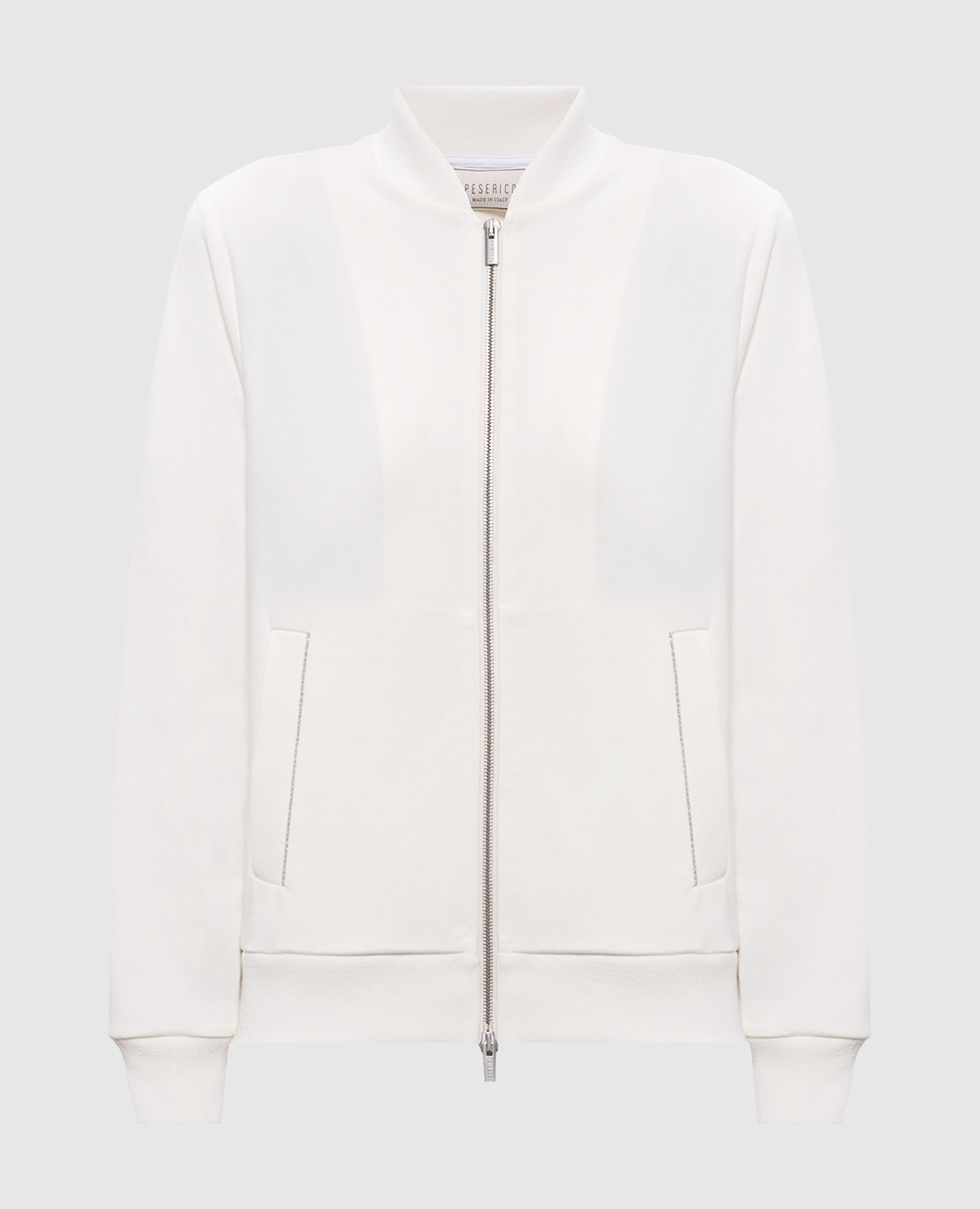Giacca sportiva bianca con catena monil