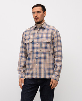 Cashmere&Whiskey Brown checkered shirt 43752091324