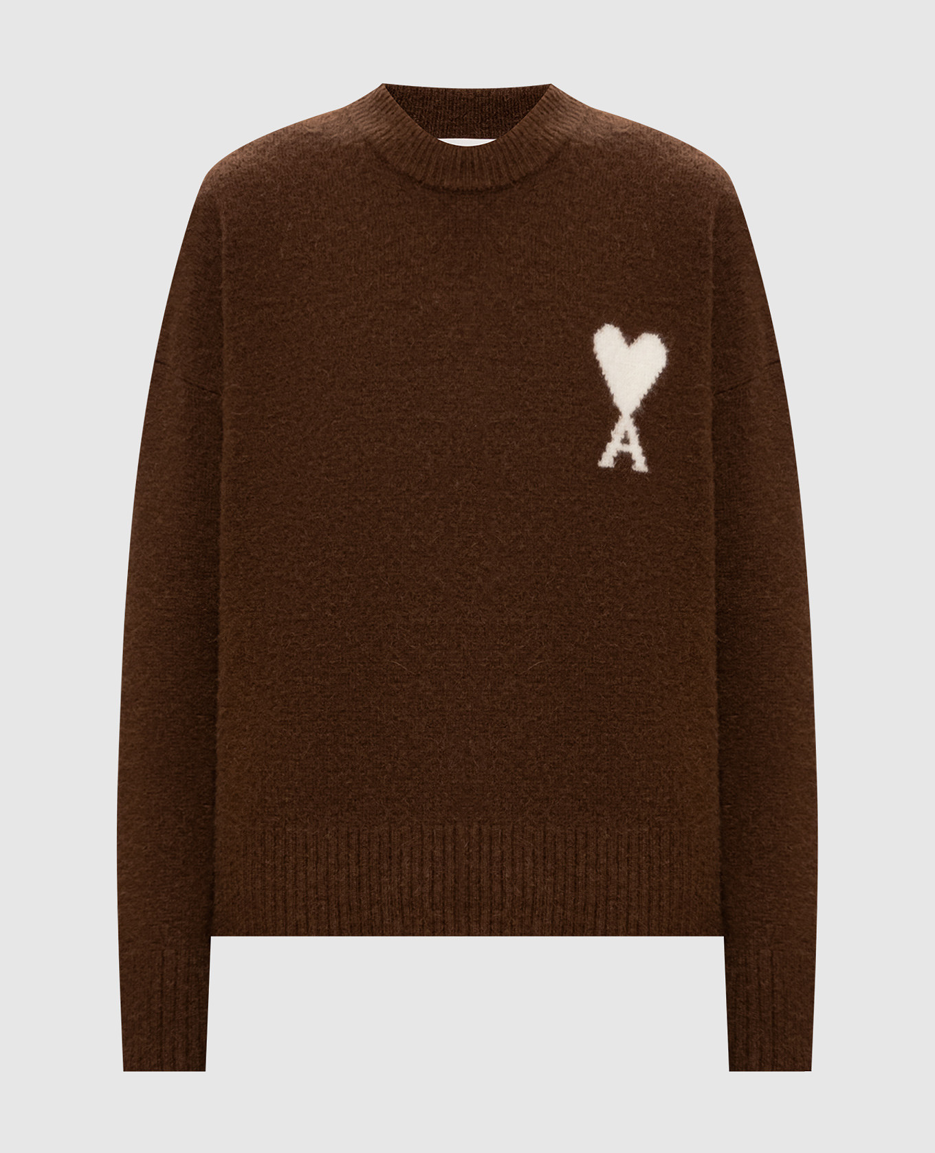Brown alpaca wool sweater Ami Paris