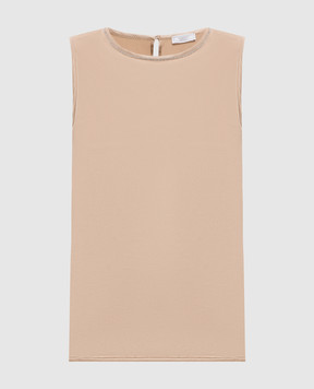 Peserico Beige silk blouse with chain A08893D02372