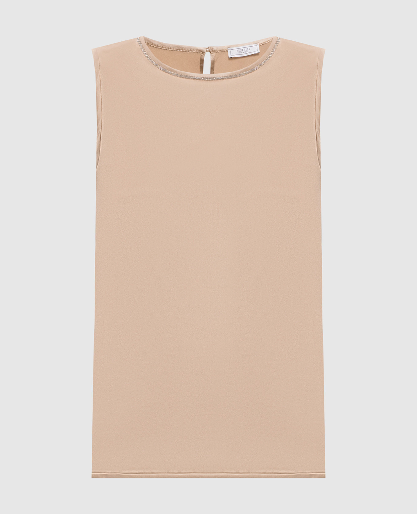 Beige silk blouse with chain