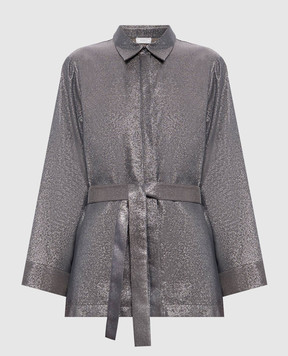 Peserico Gray blouse with lurex A06397A07007