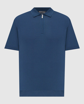 Bertolo Cashmere Blue silk polo shirt 900270000026