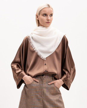 Brunello Cucinelli Ivory cashmere and silk stole MSC924059P