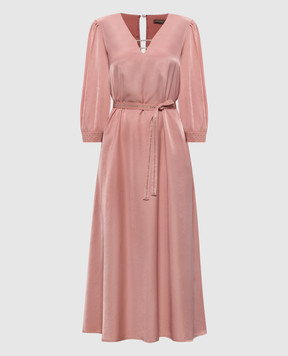 Peserico Pink midi dress with monil chain E02265A06644