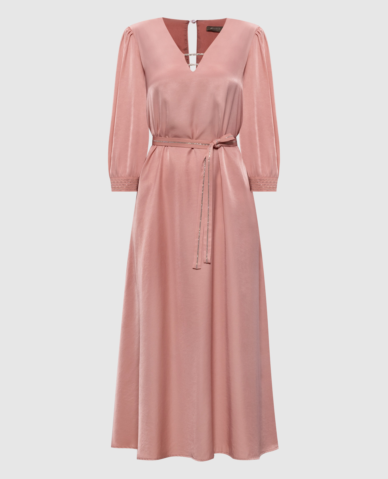 Pink midi dress with monil chain Peserico