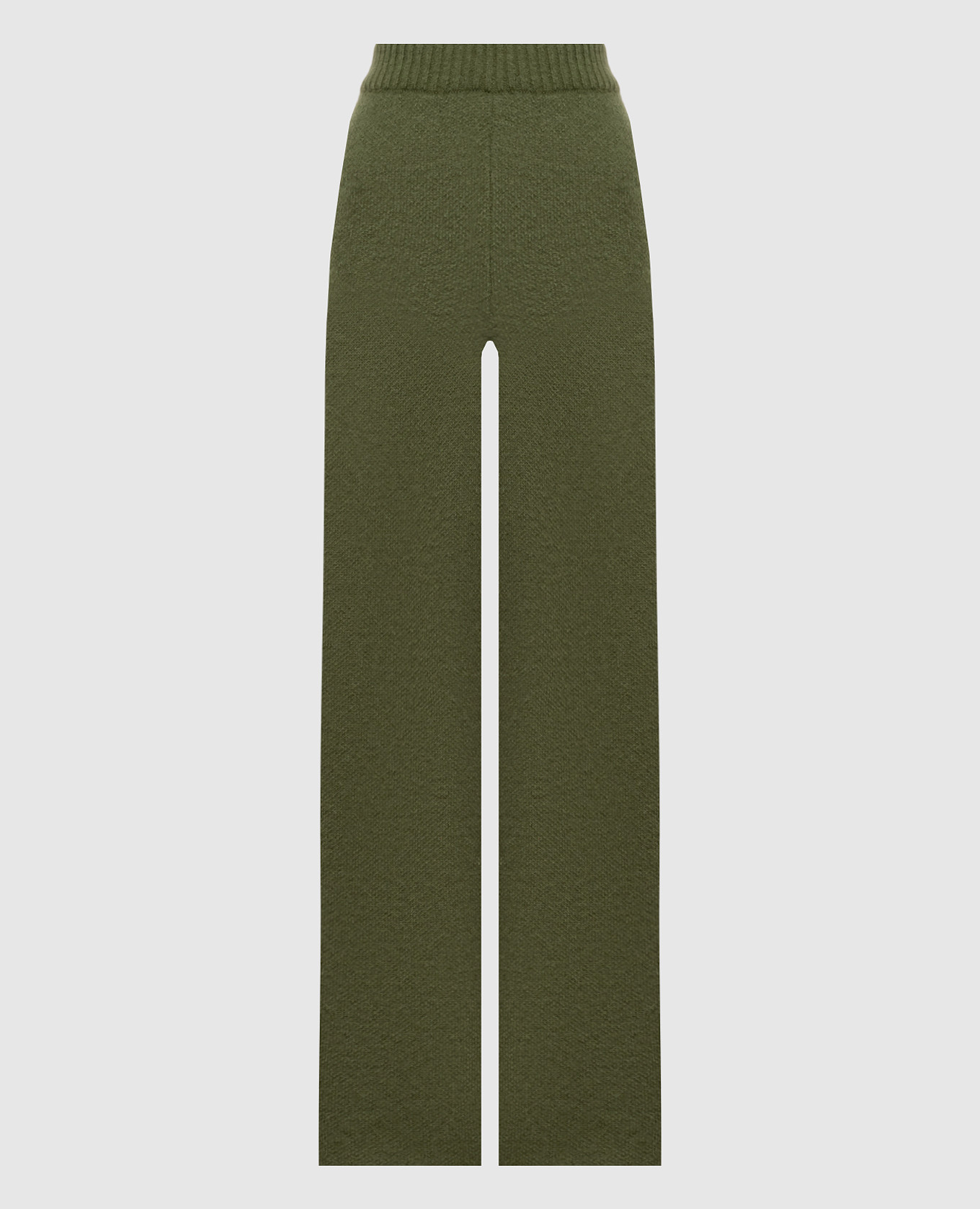 Green flared pants with wool
