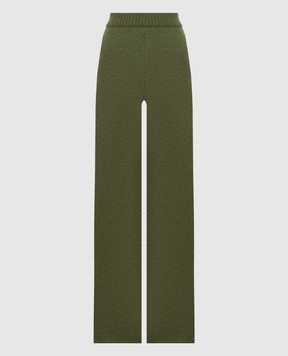 Rowen Rose Green flared pants with wool RRK042