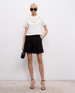 Twinset White T-shirt with Richelieu embroidery 261TP2440