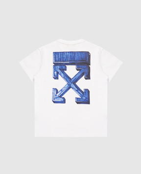 Off-White Children's white T-shirt with logo print 44BAA002S26J005