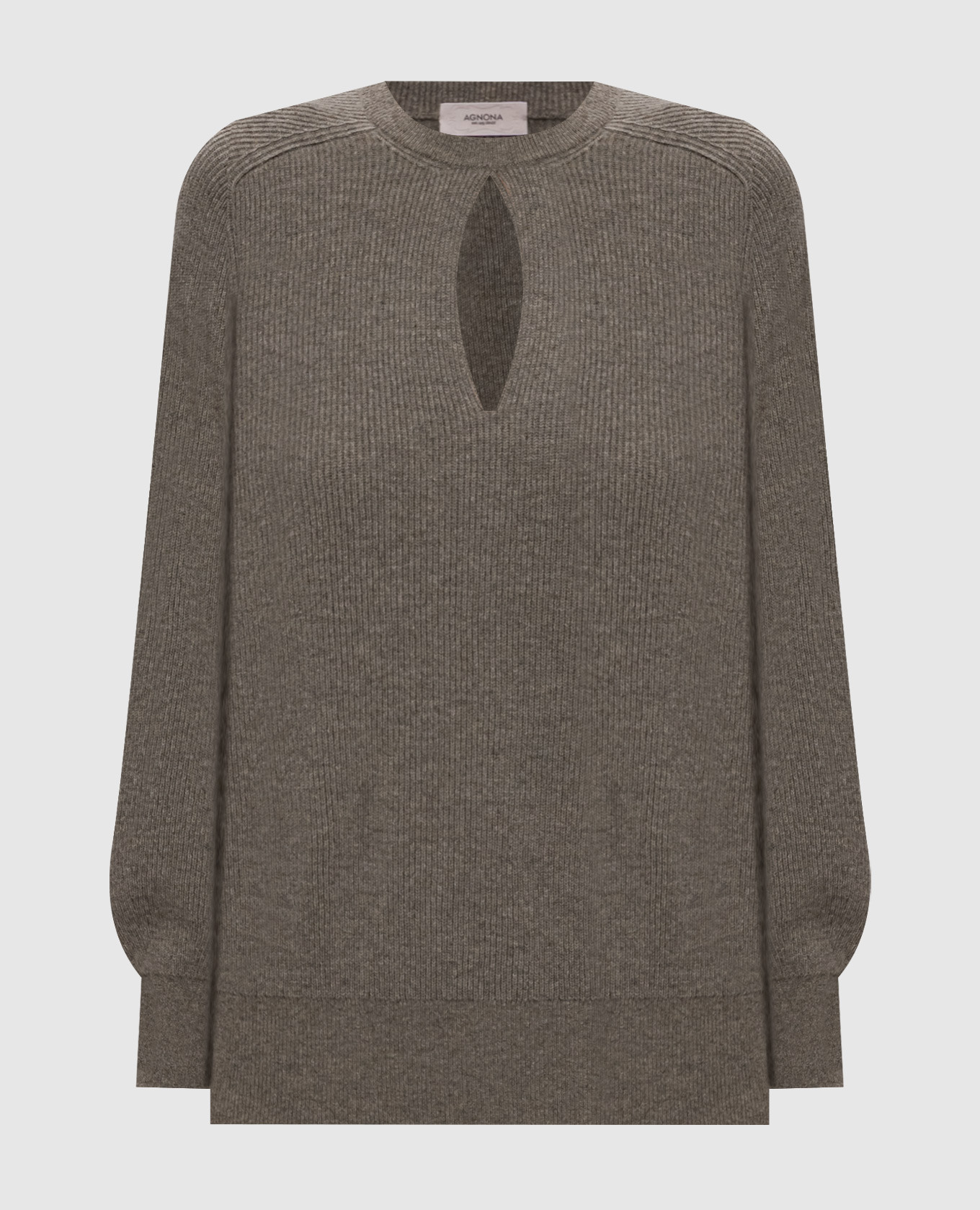 Khakifarbener Kaschmirpullover