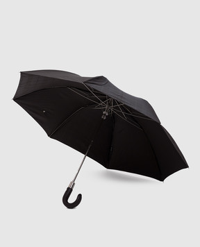 Pasotti Brown folding umbrella with check pattern OMITUO64SRASO643415