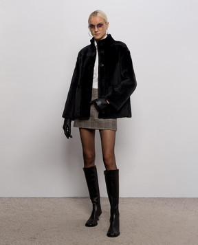 Yves Salomon Black sheepskin coat 27WYV62867MESI
