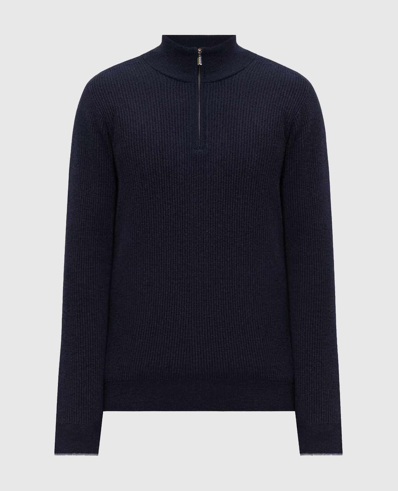 Blue cashmere jumper with zipper