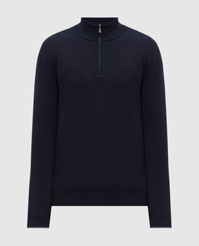 Peserico Blue cashmere jumper with zipper R59535F12E9010