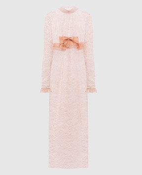 Alessandra Rich Pink lace maxi dress FABX4264P1551