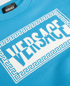 Versace Children's blue sweatshirt with logo print 10183341A16973