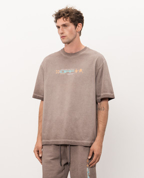 Off-White Archi Geography Arrow Brown T-Shirt 44MAA120F26J00B
